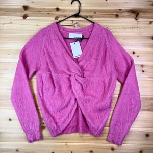 NEW Pink Martini Sweater Womens Medium Pink Mya Reversible Long Sleeve Sweater